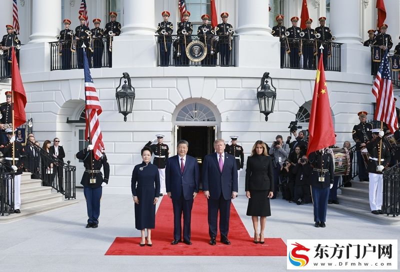 习近平出席美国总统特朗普在白宫举行的欢迎仪式(图2)