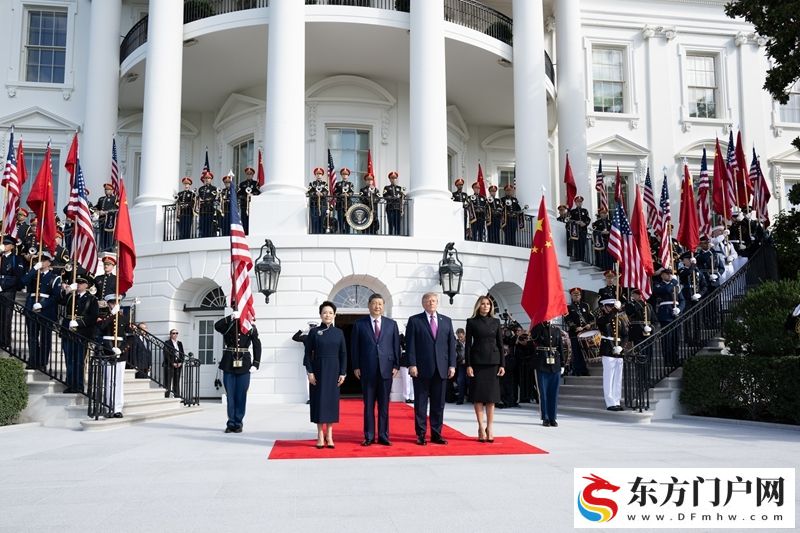习近平出席美国总统特朗普在白宫举行的欢迎仪式