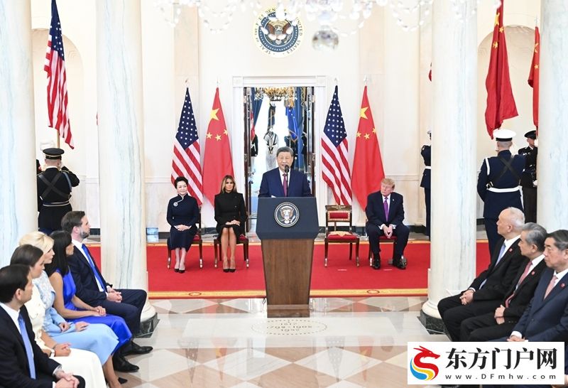 习近平出席美国总统特朗普在白宫举行的欢迎仪式(图9)