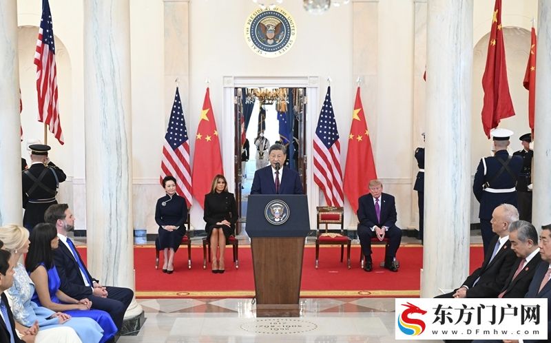 习近平出席美国总统特朗普在白宫举行的欢迎仪式(图10)