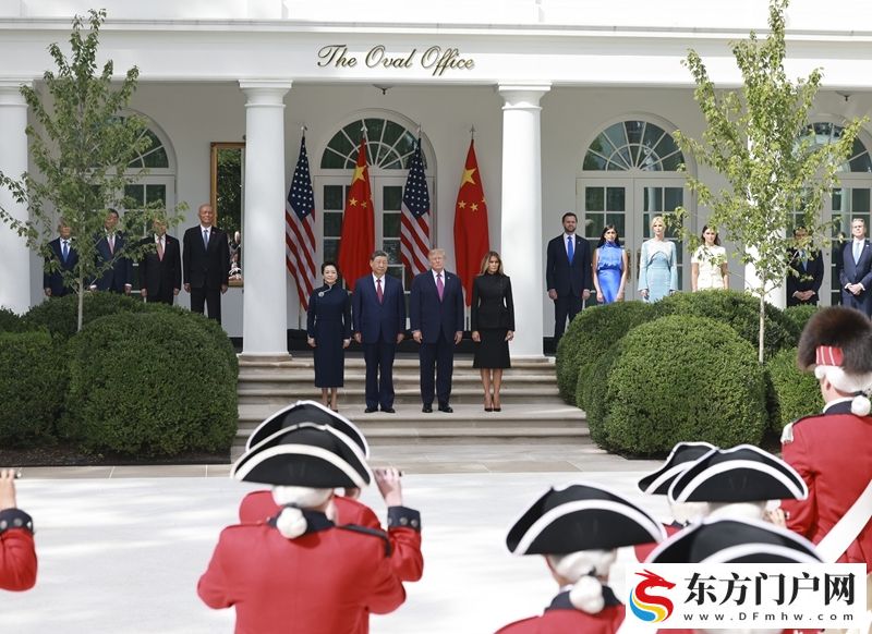 习近平出席美国总统特朗普在白宫举行的欢迎仪式(图16)